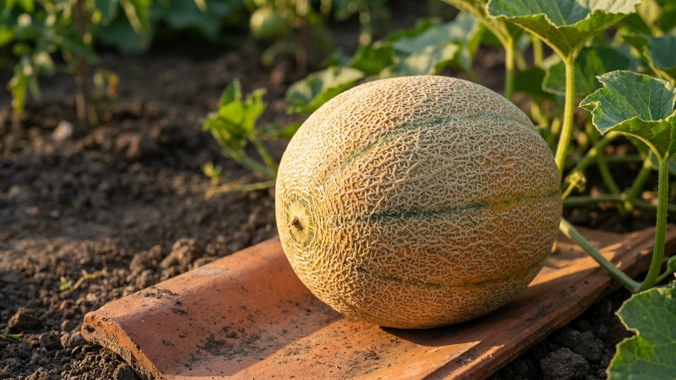 Mon voisin glisse une tuile plate sous chaque melon de son potager en août et ce n'est pas pour les surélever
