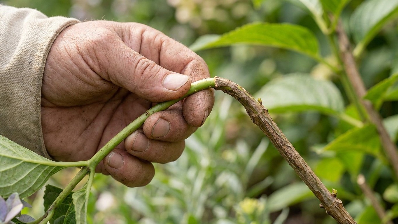 Mon voisin plie chaque tige entre ses doigts avant de bouturer ses hortensias fin août et ce n'est pas pour tester leur so...