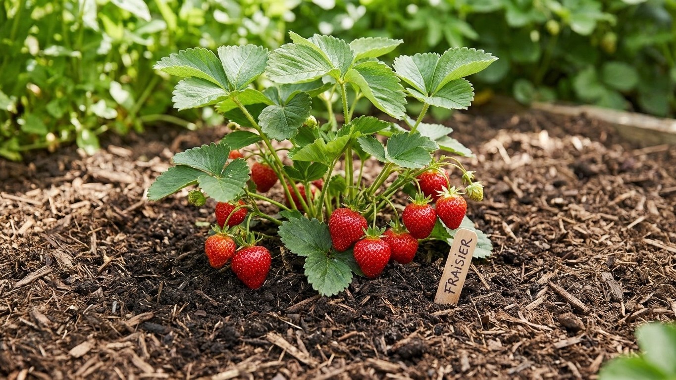 Mon voisin replante ses fraisiers de septembre en laissant deux grandes mains entre chaque pied et ce n'est pas pour écono...