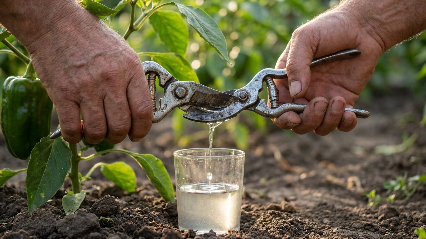 Mon voisin trempe sa lame de sécateur dans un verre d’alcool entre chaque plant de poivrons et ce n’est pas pour couper pl...