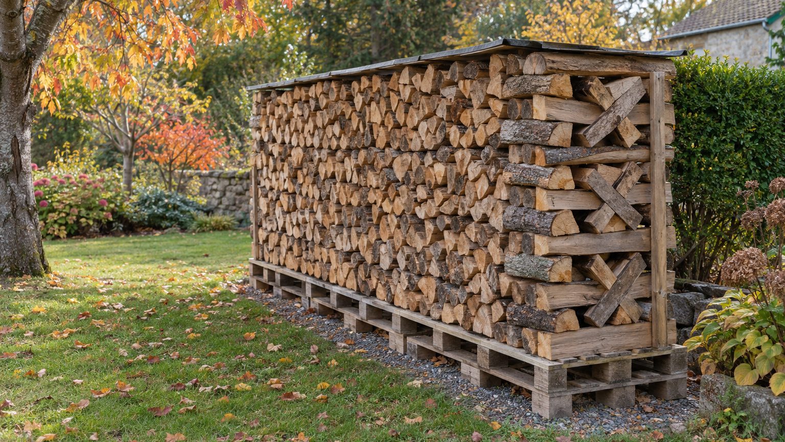 Empiler 5 stères de bois : méthode, longueurs 25/33/50 cm et durée