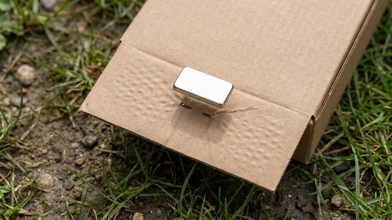 Passez un aimant sur votre carton avant de le poser sur la pelouse : c'est le test que les maraîchers font en premier