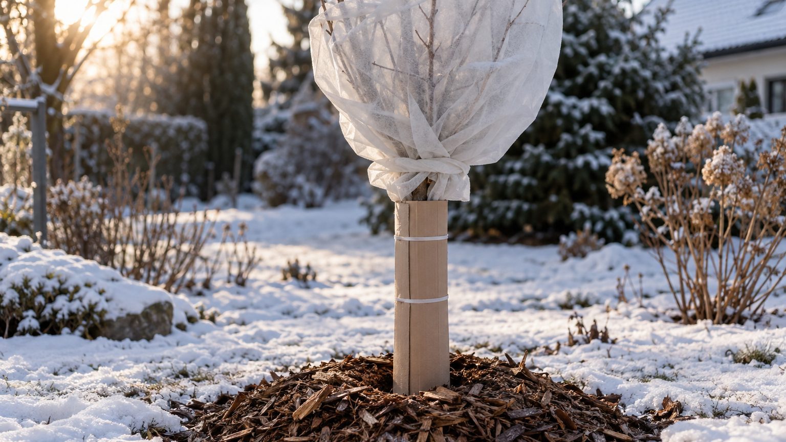 Protéger jeune arbre et arbuste du gel : voile, paillage et erreurs à éviter