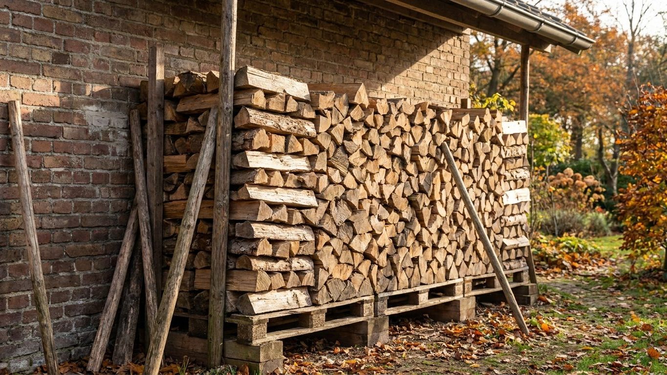 Stocker le bois de chauffage contre un mur : la méthode