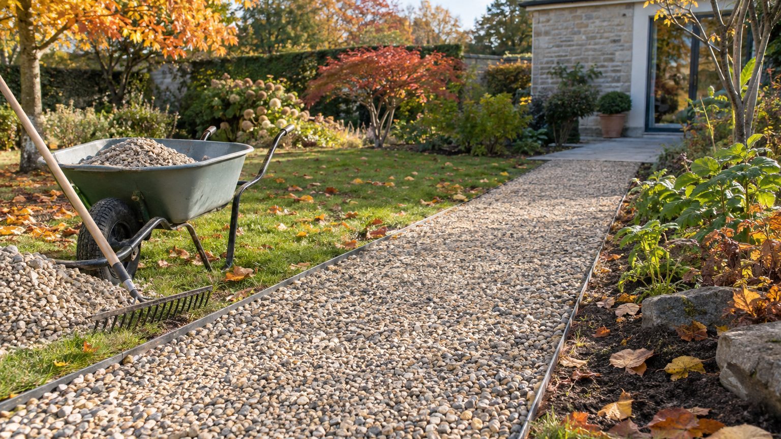 Fixer le gravier d'une allée : stabilisateur, fixateur, bordure ou ciment