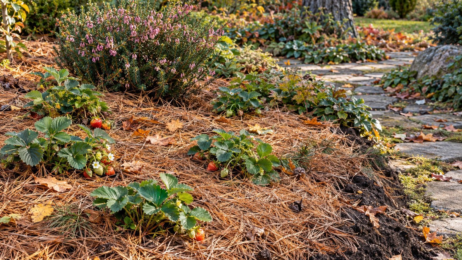 Paillage en aiguilles de pin : avantages, inconvénients et bons usages
